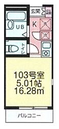 サンシーロ鶴見A ワンルームの間取図画像