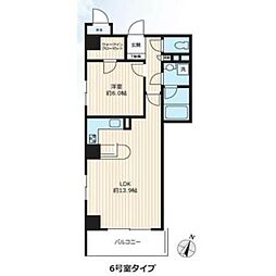 メトロフロント神田 1LDKの間取図画像
