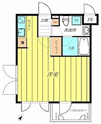 ミルーム赤坂弐番館 2階ワンルームの間取り