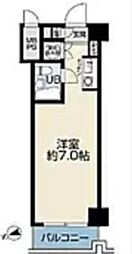 クラウン築地 ワンルームの間取図画像