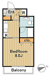 京王相模原線 多摩境駅 徒歩3分の賃貸マンション 3階1Kの間取り