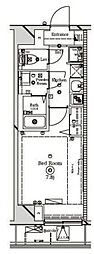Raffistar大師前ウエスト 1Kの間取図画像