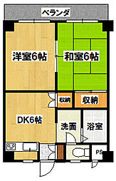 エミュールマンション 2DKの間取図画像