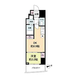 セレニテ難波プリエ 1DKの間取図画像