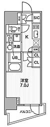 シーズンフラッツ大井町 1Kの間取図画像