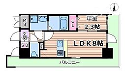 ソルテラスOASAKA千里丘駅前 1LDKの間取図画像