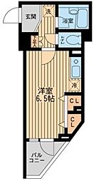 ドゥーエ西大島 5階ワンルームの間取り