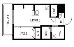 ジーイーオンズ 4階1LDKの間取り