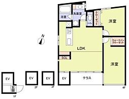 KagurazakaTerrace 2LDKの間取図画像