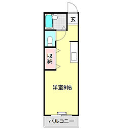 ピーベリーハウス ワンルームの間取図画像