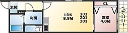 T'sGardenA 1LDKの間取図画像