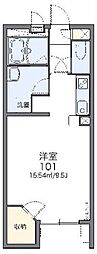 レオネクストコスモス2 1Kの間取図画像
