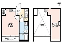 オストセレーネ 1Kの間取図画像