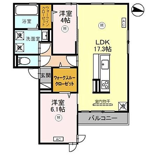 D-ROOM尾崎丁 ｜和歌山県和歌山市尾崎丁(賃貸アパート2LDK・2階・64.72㎡)の写真 その2