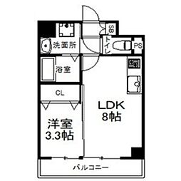 スプランディッド堺東 10階1LDKの間取り