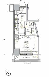 ベルシード品川西大井 4階1Kの間取り