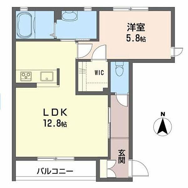 カーサ・ノア 102｜福島県福島市渡利字馬場町(賃貸アパート1LDK・1階・45.55㎡)の写真 その2