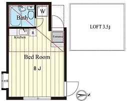 ニューベル白楽 ワンルームの間取図画像