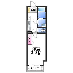 グランパシフィック和歌浦東innovation 1階1Kの間取り