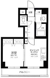 東京メトロ日比谷線 中目黒駅 徒歩11分の賃貸マンション 7階1DKの間取り