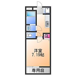 リヴェール 1Kの間取図画像