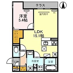 Clashist平野西North 1階1LDKの間取り