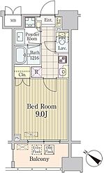 グランパレス東京八重洲アベニュー 1Kの間取図画像