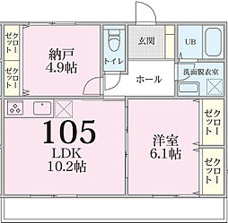 フォレスト南林間 1SLDKの間取図画像