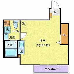 東武東上線 成増駅 徒歩15分の賃貸マンション 1階ワンルームの間取り