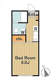 コーポ片平 1Kの間取図画像