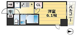 エステムコート神戸元町2ブリーズ 1Kの間取図画像