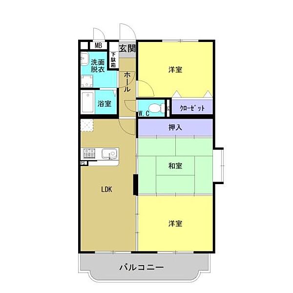 ビュースカイ 301｜熊本県玉名市築地(賃貸マンション3LDK・3階・65.60㎡)の写真 その2