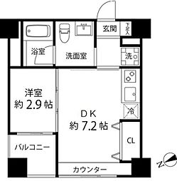 ハイリーフ上野 4階1DKの間取り