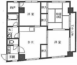 第3本八幡ダイヤモンドマンション 6階3DKの間取り