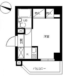 スカイコート川崎5 ワンルームの間取図画像