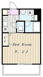 ZOOM調布 1Kの間取図画像