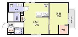 プレジオ明大前 2階1LDKの間取り