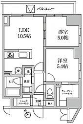 RESIDIA日本橋馬喰町2 2LDKの間取図画像