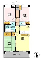 アバンドーネ高橋 3階3LDKの間取り