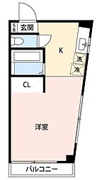 ホワイトウィング東浅川 3階1Kの間取り