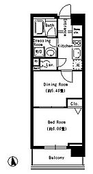 パークキューブ上野 1DKの間取図画像