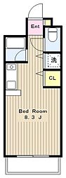 グレイス坂下 1Kの間取図画像