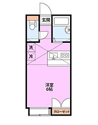 大志館1 1Kの間取図画像