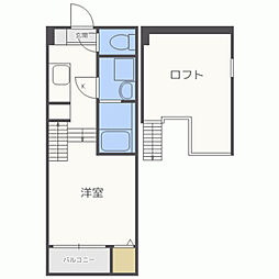 ジュピター 1Kの間取図画像