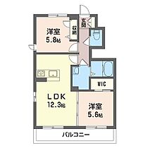 フェリシードII 00102 ｜ 群馬県館林市加法師町6-45（賃貸アパート2LDK・1階・53.50㎡） その2