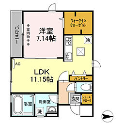 シャルモントA 1LDKの間取図画像