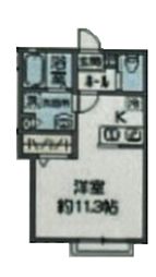 JKマリエ ワンルームの間取図画像
