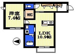 ドルチェヴィータ 1LDKの間取図画像