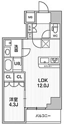コンフォリア・リヴ千住 11階1LDKの間取り
