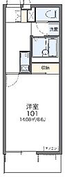レオネクストハッピーエイト2 1Kの間取図画像